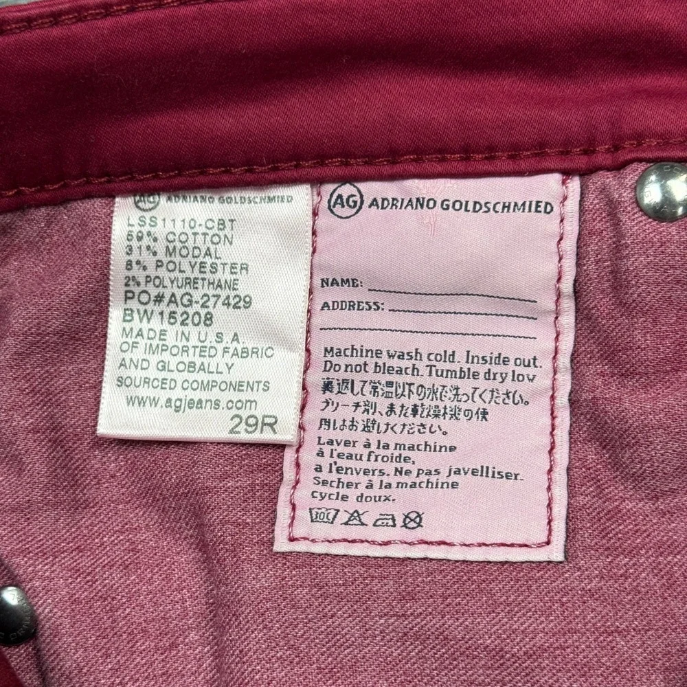 AG Adriano Goldschmied The Stilt Cigarette Leg Pink‎ Jeans Womens - Picture 14 of 15